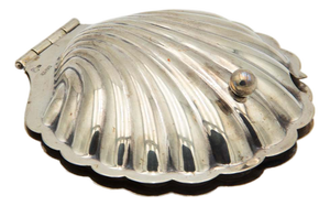 Fluted Silver Shell-Shaped Butter Dish