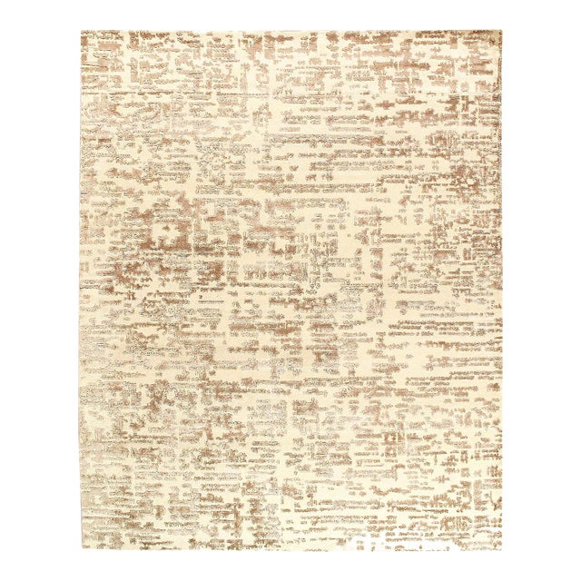 Pasargad DC Ivory Fine Hand Knotted Modern Rug For Sale