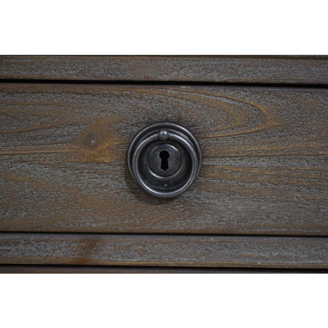 Wood Pair Restoration Hardware Weathered Wood Rustic Nightstands For Sale - Image 7 of 12