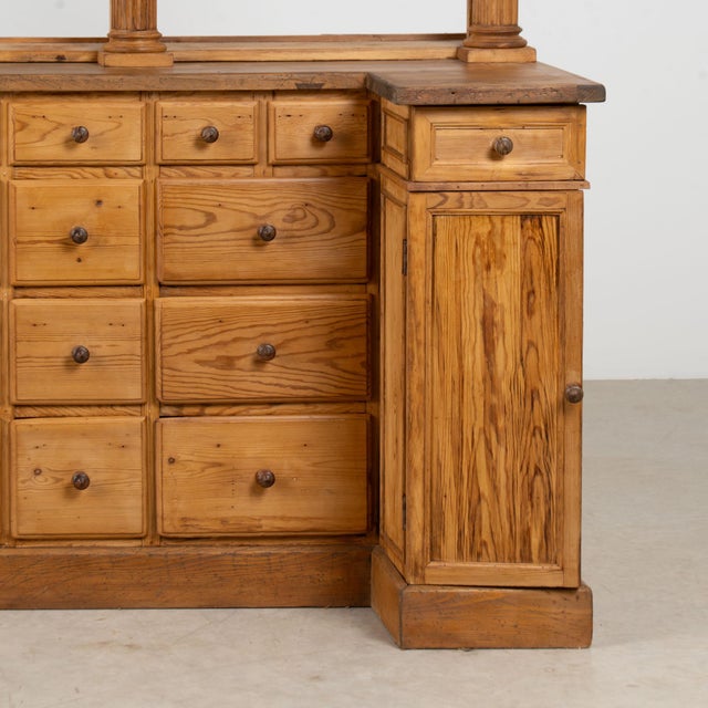 Large 19th Century Danish Pine Bookcase Display Cabinet Apothecary For Sale - Image 17 of 18