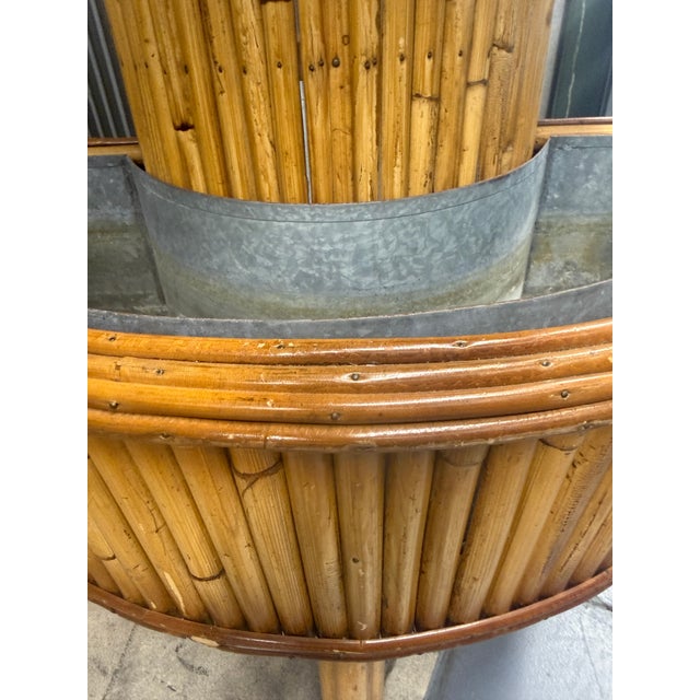 Vintage Rattan Table With Planter or DryBar For Sale - Image 10 of 12