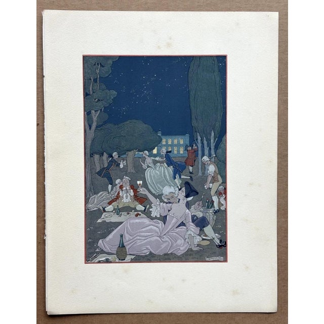 Up for sale is this beautiful, limited edition, hand-colored pochoir print by George Barbier. It is one of several we are...