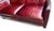 Crate & Barrel Vintage Hand-Dyed Burgundy Leather Loveseat With Rich Patina and Sloped Arms For Sale - Image 9 of 15