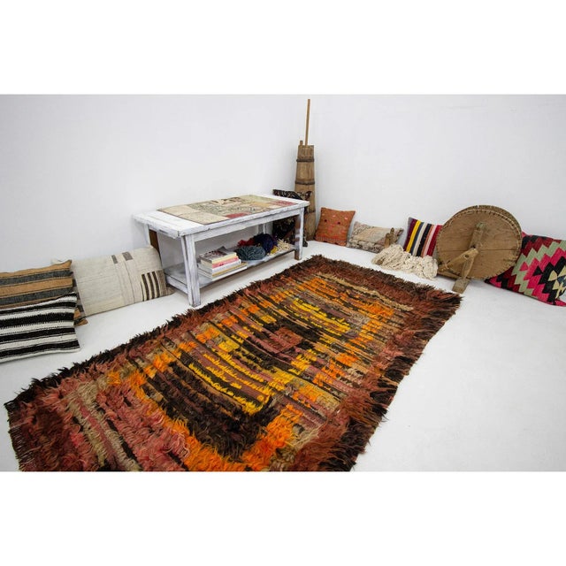 1960s Vintage Turkish Tulu Rug- 3′9″ × 7′2″ For Sale In Los Angeles - Image 6 of 7