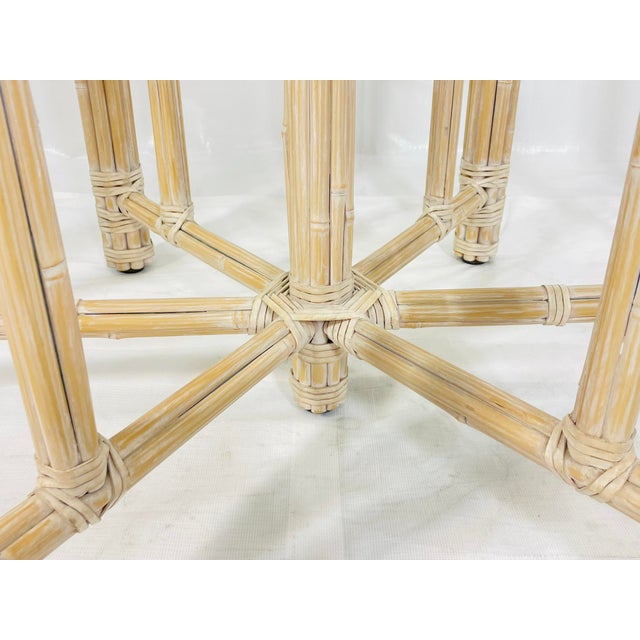 Vintage McGuire Bamboo Oval Dining Table With Beveled Glass, San Francisco For Sale - Image 17 of 18