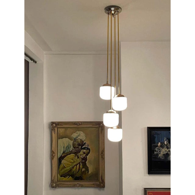 1970s 1970's Four Light Italian Pendant For Sale - Image 5 of 8