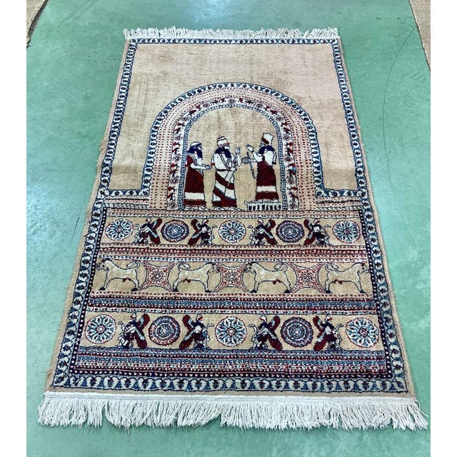 Brown Handmade Woolen Iraqi Rug For Sale - Image 8 of 9