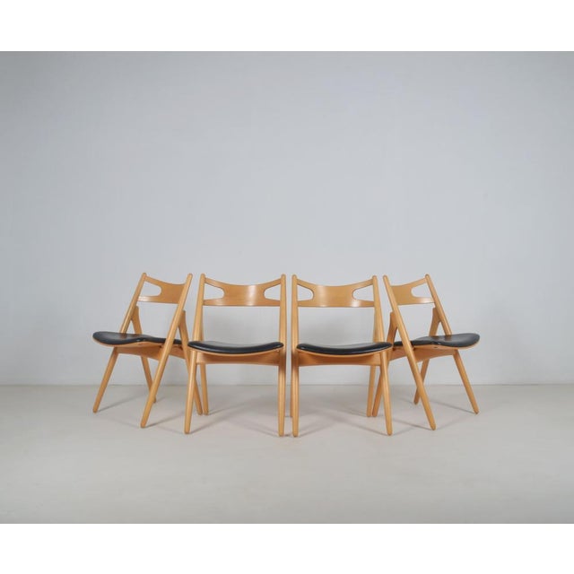 CH-29 Sawbuck Chairs by Hans Wegner for Carl Hansen & Son, Set of 4 For Sale - Image 5 of 10