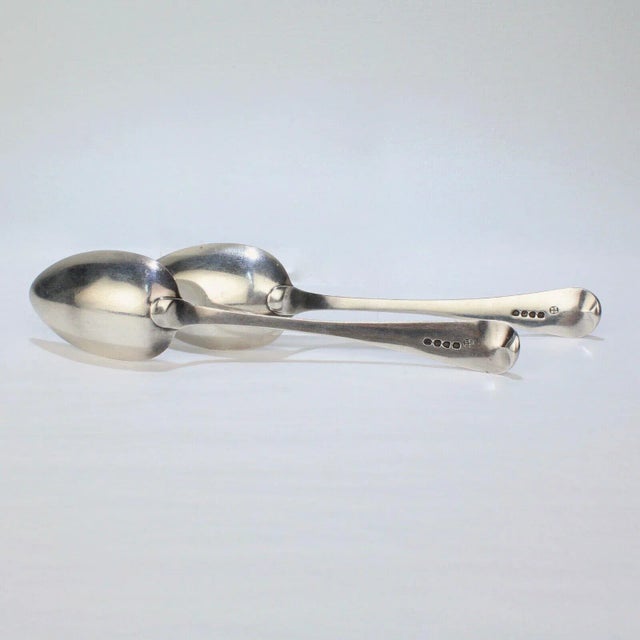 Metal 1811 Crested Georgian Sterling Silver Table Spoons by Mary & Elizabeth Sumner - Set of 2 For Sale - Image 7 of 8