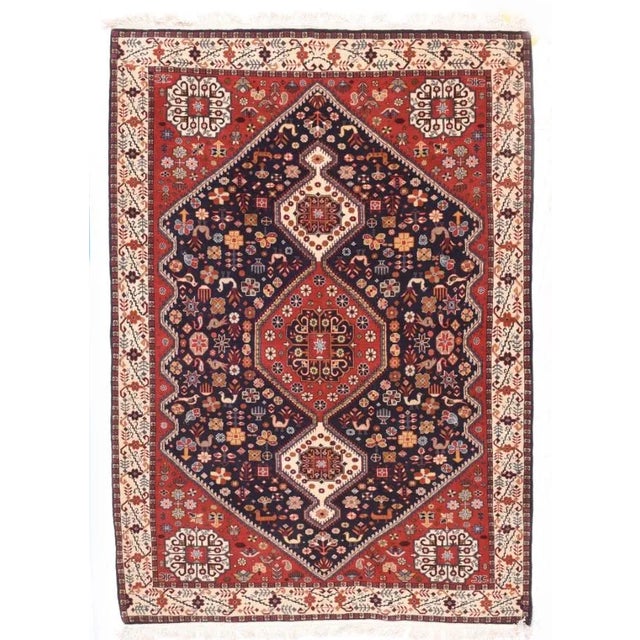 1930s 1930s Semi Handmade Kashkul Persian Rug- 5′3″ × 7′2″ For Sale - Image 5 of 5
