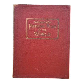 Antique 1937 Hammond’s Perpetual Atlas of the World 1935 Folio Map Book For Sale