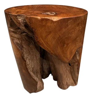 Andrianna Shamaris Sculptural Teak Wood Tray Side Table
