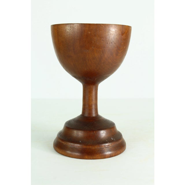 Victorian Mid 19th Century Turned Wood Treen Ware Chalice, Goblet, Raised Cup For Sale - Image 3 of 13