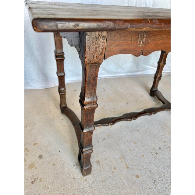 Late 19th Century Late 19th Century French Pine Trestle Side Table For Sale - Image 5 of 13