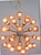 Italian sputnik chandelier with 40 frosted amethyst Murano glass globes mounted on brass frame in lacquered polished brass...