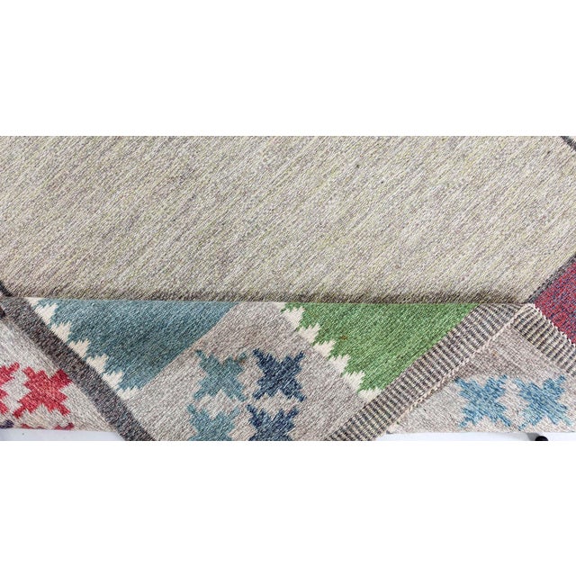 Textile Doris Leslie Blau Vintage Swedish Flat Weave Rug by Bitte Ahlgren, Signed "BA" For Sale - Image 7 of 9