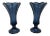 Vintage 1980s Blue Fostoria Glass Vases - a Pair For Sale