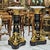 1980s Rococo Style Marble Topped Black Pedestal Set Column With Gold Leaf Details For Sale - Image 4 of 4