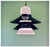 Scandinavian Black Metal and Opaline Glass Pendant Lamp, Denmark, 1970s For Sale - Image 4 of 4