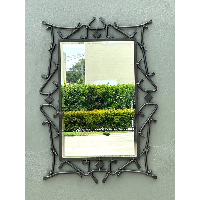 Contemporary Alexandra Diez Mirrored Glass and Metal Wall Mirror For Sale - Image 3 of 12