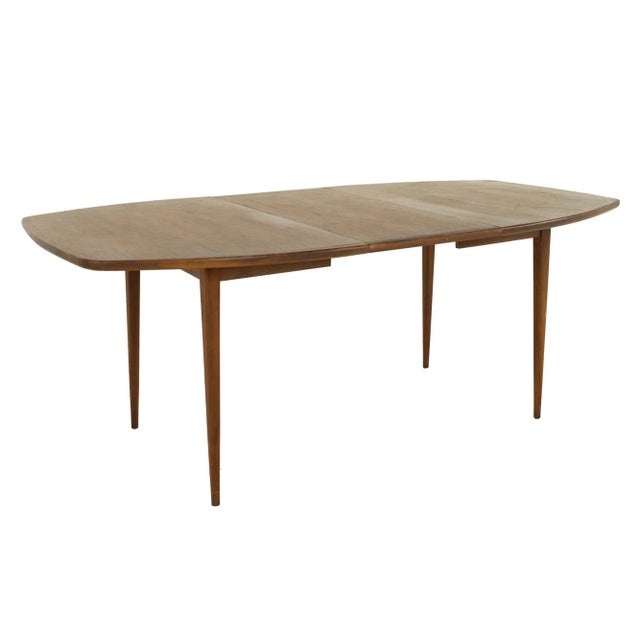 Brown Dillingham Mid Century Surfboard Walnut Dining Table For Sale - Image 8 of 13