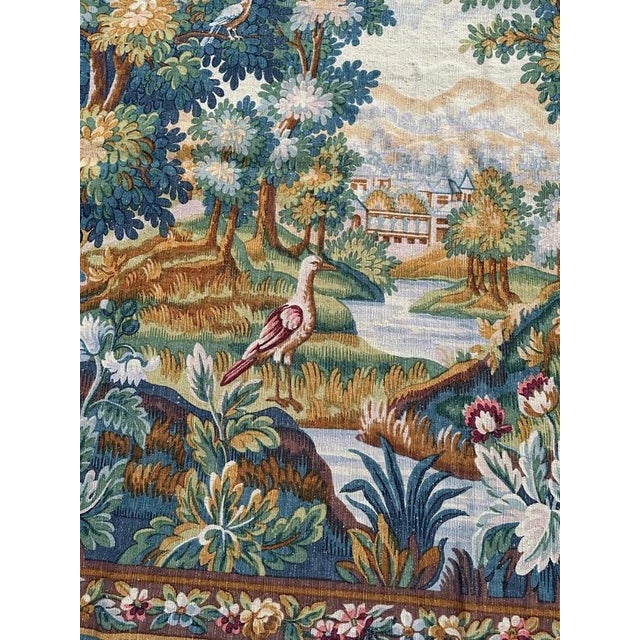 Vintage Silk Screen Printed Tapestry Verdure Chantilly, 1960s For Sale - Image 4 of 18