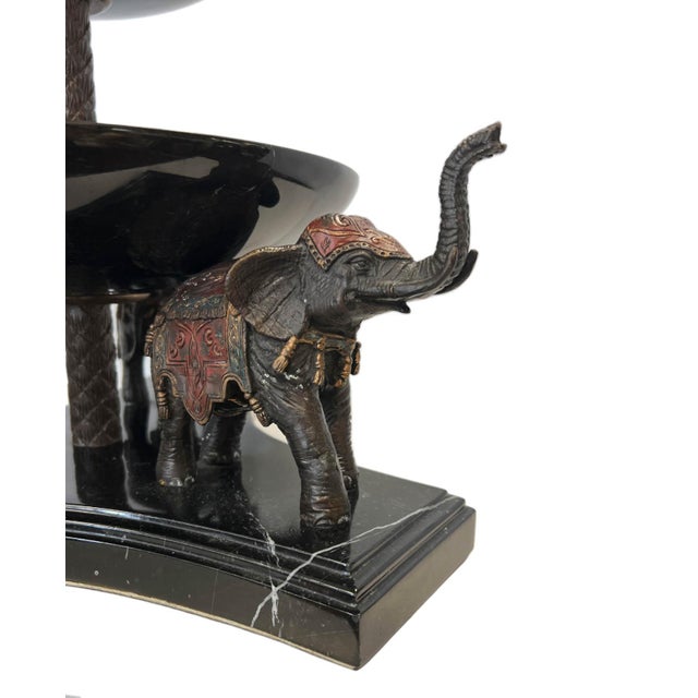 Black 1980s Sculptural Palm Beach Regency 3-Tier Monkey & Elephant Centerpiece Server For Sale - Image 8 of 9