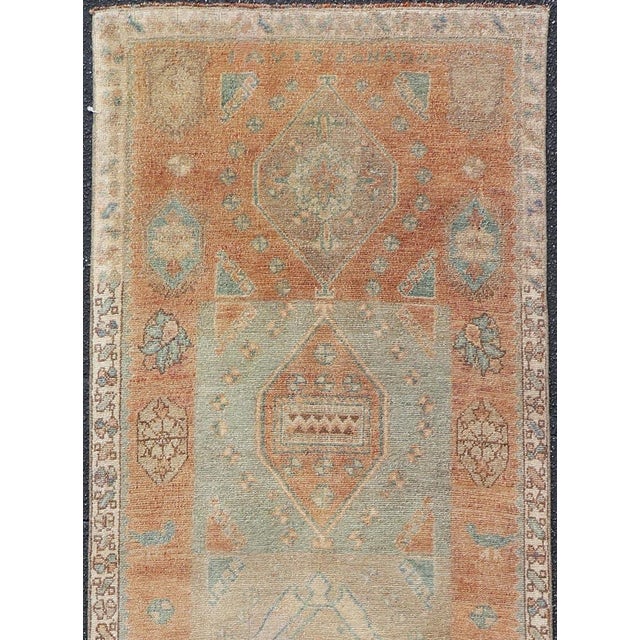 Tribal Medallion Design Antique Persian Kurdish Rug in Warm Earth Tones For Sale - Image 4 of 13