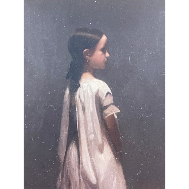 Miniature Léon Bonnat “Roman Girl at a Fountain” Portrait Print in Gilt Frame For Sale - Image 4 of 10