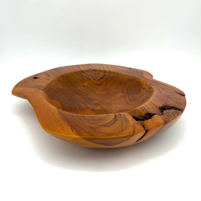 Early 21st Century Natural Teak Large Decorative Bowl For Sale - Image 5 of 12