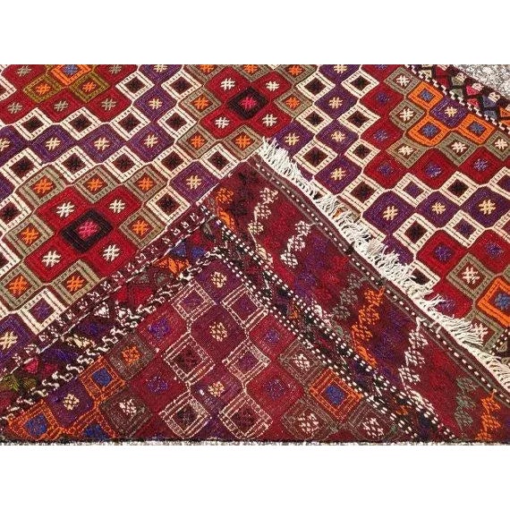 Vintage Embroidered Turkish Rug - 4′5″ × 6′10″ For Sale - Image 5 of 5