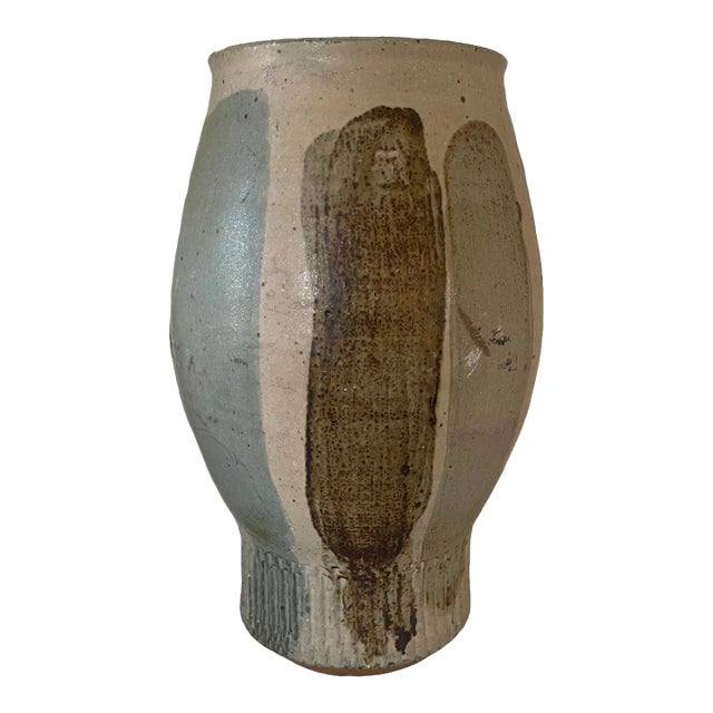 Mid-Century Handmade Studio Pottery Vase Signed MC, GM3, #51 For Sale