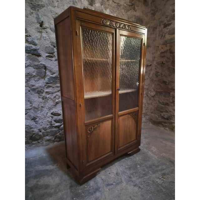 Vintage Art Deco French Beech Display Cabinet with Glass Door, 1930 For Sale - Image 4 of 16