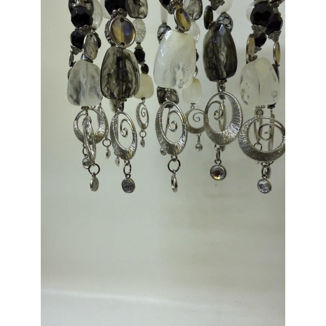 2020s Postmodern Brutalist Beaded Mobile Chandelier - 18" Artisan Crystal & Glass Suncatcher For Sale - Image 5 of 13