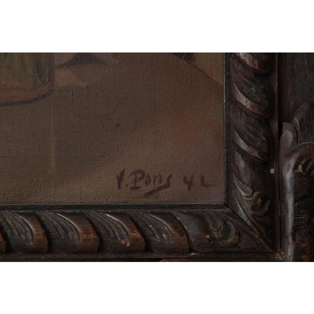 Pons, Still Life with Irises, Oil on Canvas, Framed For Sale - Image 6 of 8