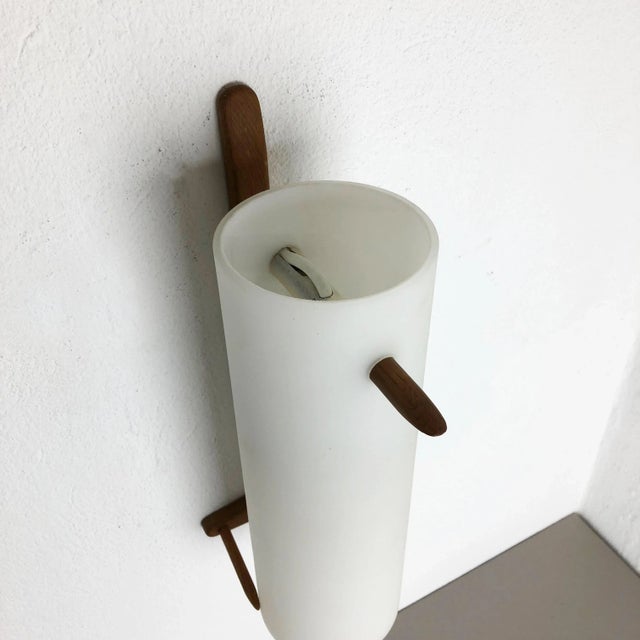 Teak and Glass Wall Sconce by Uno & Östen Kristiansson for Luxus, 1960s For Sale - Image 16 of 18