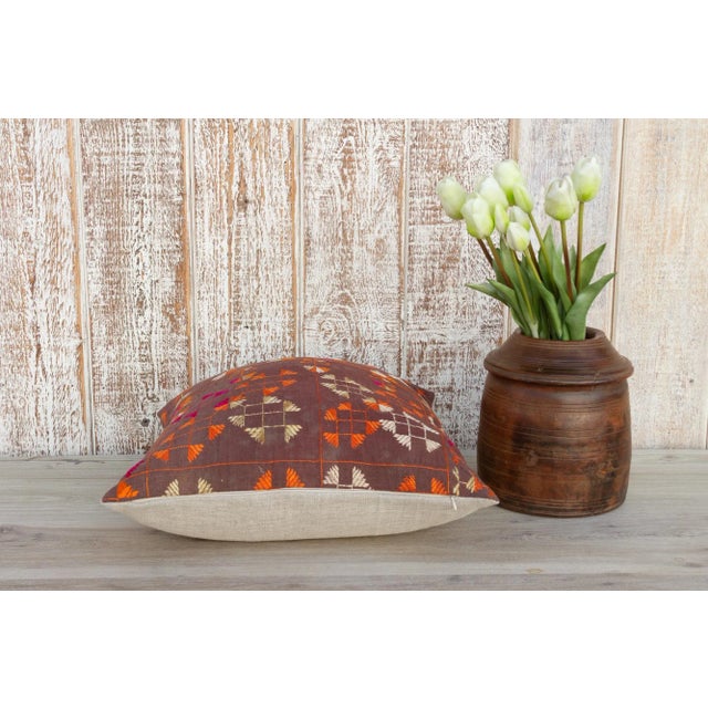 Textile Savi Antique Indian Folk Pillow For Sale - Image 7 of 10