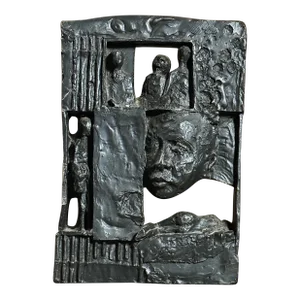 Vintage Expressionist Modern Bas-Relief Figurative Sculpture by William Meyerowitz Ziamonon