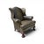 Late 20th Century Vintage English Georgian Style Distressed Olive Green Leather Wingback Library Armchair With Ball & Claw Feet For Sale - Image 5 of 12
