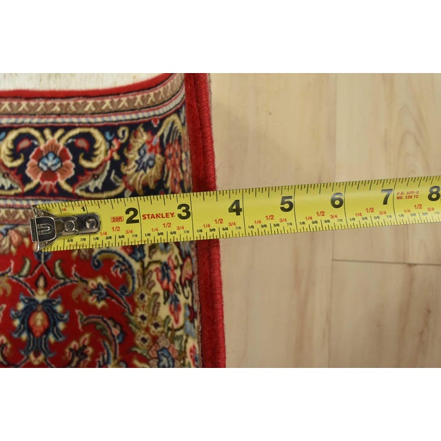 Fine Qom Rug 3’3” X 4’11” Red Wool Traditional Hand-Knotted Oriental Carpet For Sale - Image 10 of 12