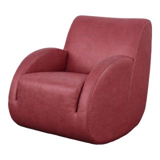 Post Modern Leather Rocking Chair by Vladimir Kagan for American Leather For Sale