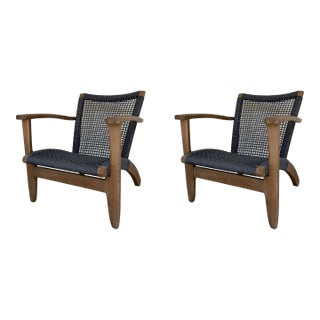 Modern Adirondack Style Outdoor Chairs Pair For Sale