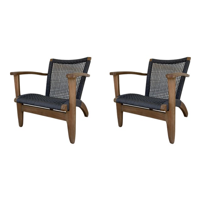 Modern Adirondack Style Outdoor Chairs Pair For Sale