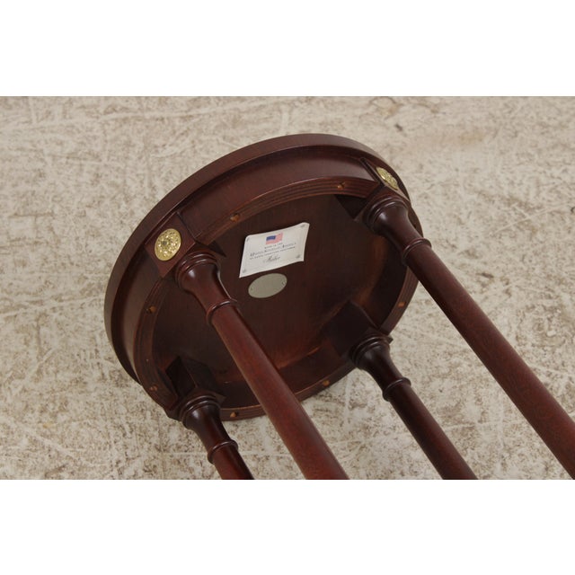 Baker Mahogany Round Plant Lamp Stand For Sale - Image 12 of 13