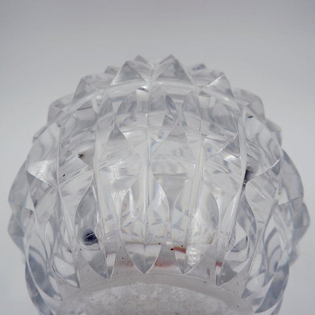 Vintage Model Artichoke Clear Crystal Vase from Val Saint Lambert, 1960 For Sale - Image 10 of 12
