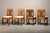 Set of 4 Art Deco dining chairs in the Amsterdam School style, Netherlands, 1930s. Solid oak frames with light almond-...
