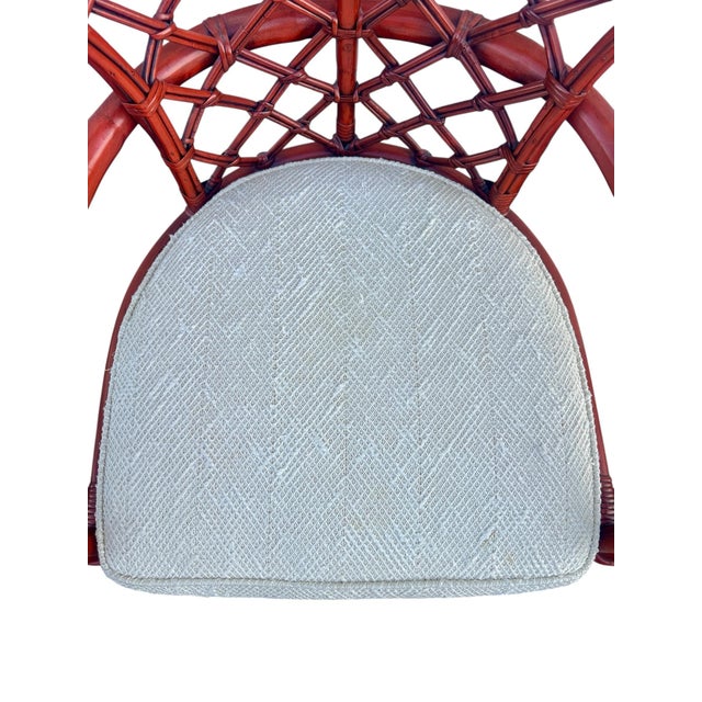 1960s Mid-Century Ratan Bamboo Attributed to Ficks Reed Peacock Chair For Sale - Image 12 of 12