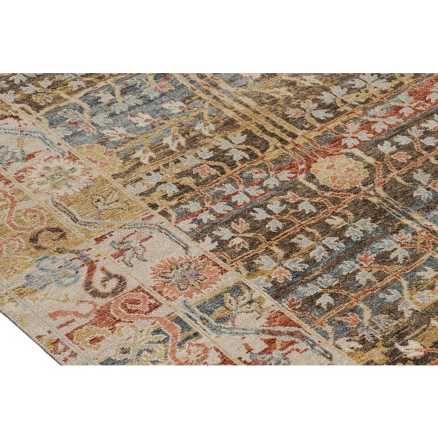 Rug & Kilim’s Modern Block Print Rug with Colorful Geometric Floral Patterns - 10x14 For Sale In New York - Image 6 of 7