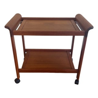 Vintage 1970s Danish Modern Teak Bar Cart For Sale