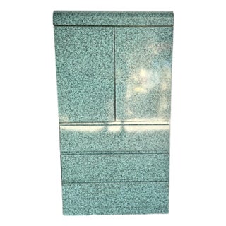 Postmodern Faux Teal Granite Laminate Waterfall Armoire For Sale